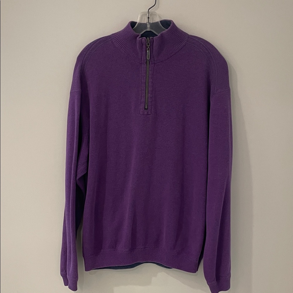 Tommy Bahama Purple 1/4 Zip Sweater